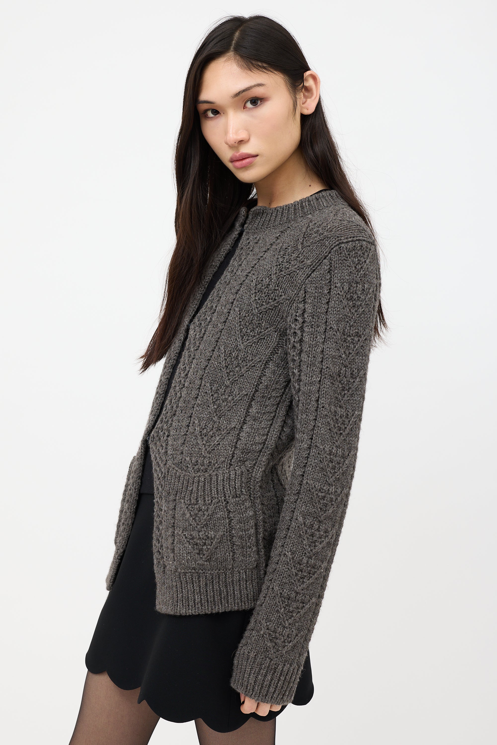 Prada Cable Knit Cardigan