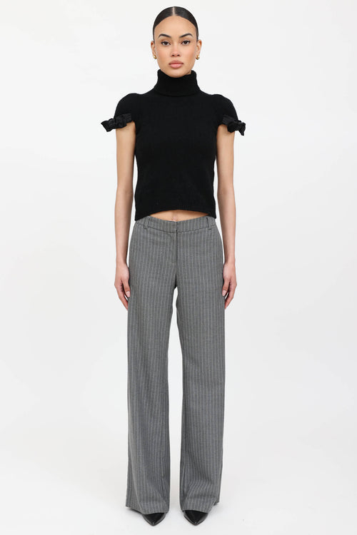 Prada Cashmere Turtleneck Bow Top