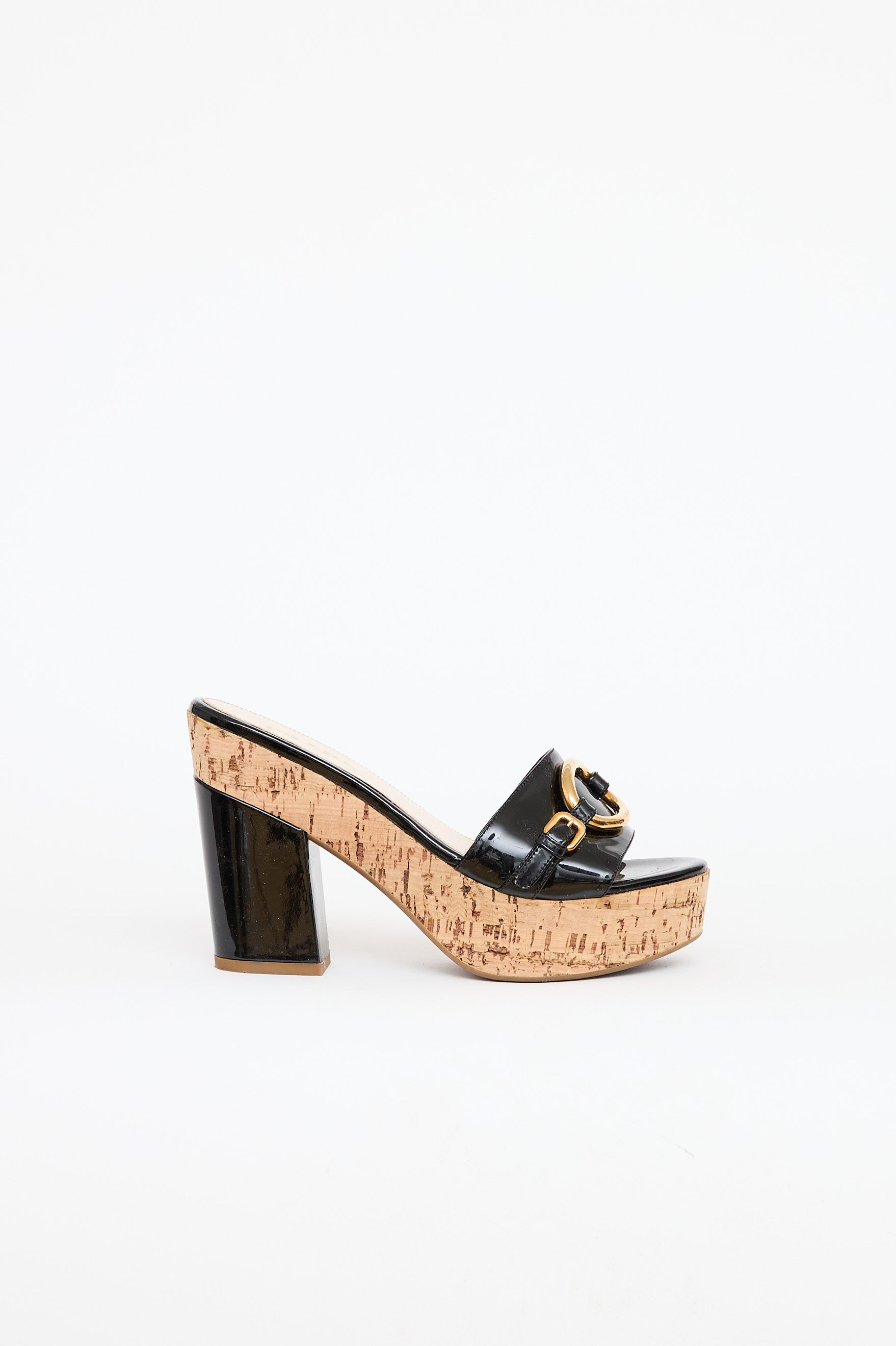 Prada Patent Cork High Heel Mules