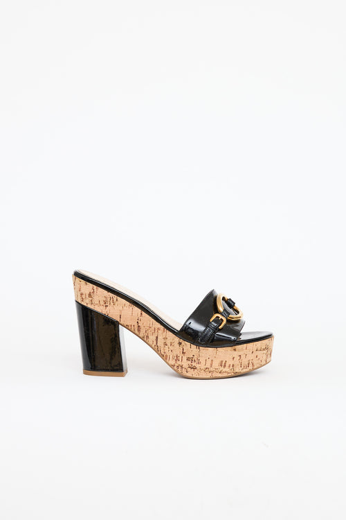 Prada Patent Cork High Heel Mules