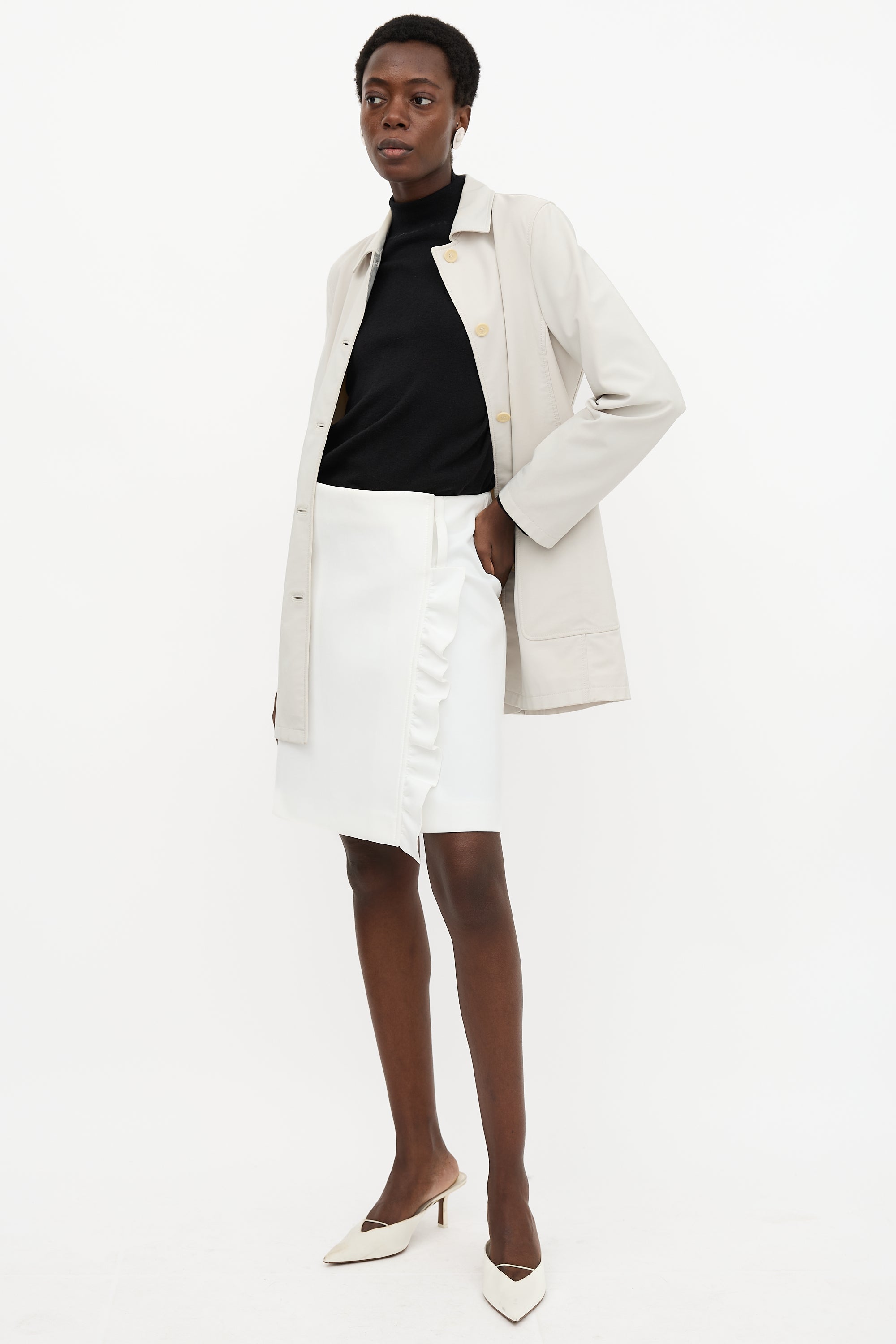 Prada Cruise 2019 Ruffle Wrap Skirt