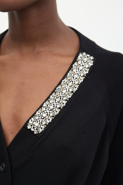 Prada 2018 Crystal Embellished Tie Cardigan
