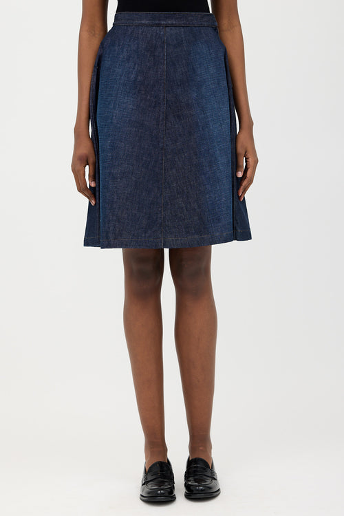 Prada Denim A Line Skirt