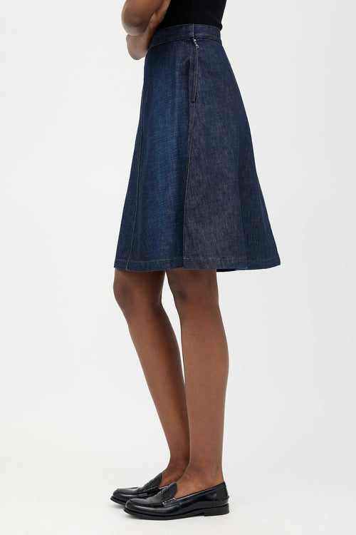 Prada Denim A Line Skirt