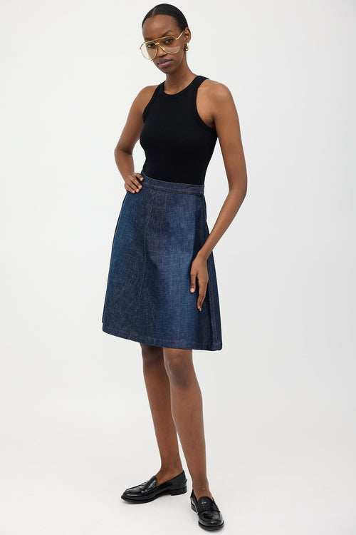 Prada Denim A Line Skirt