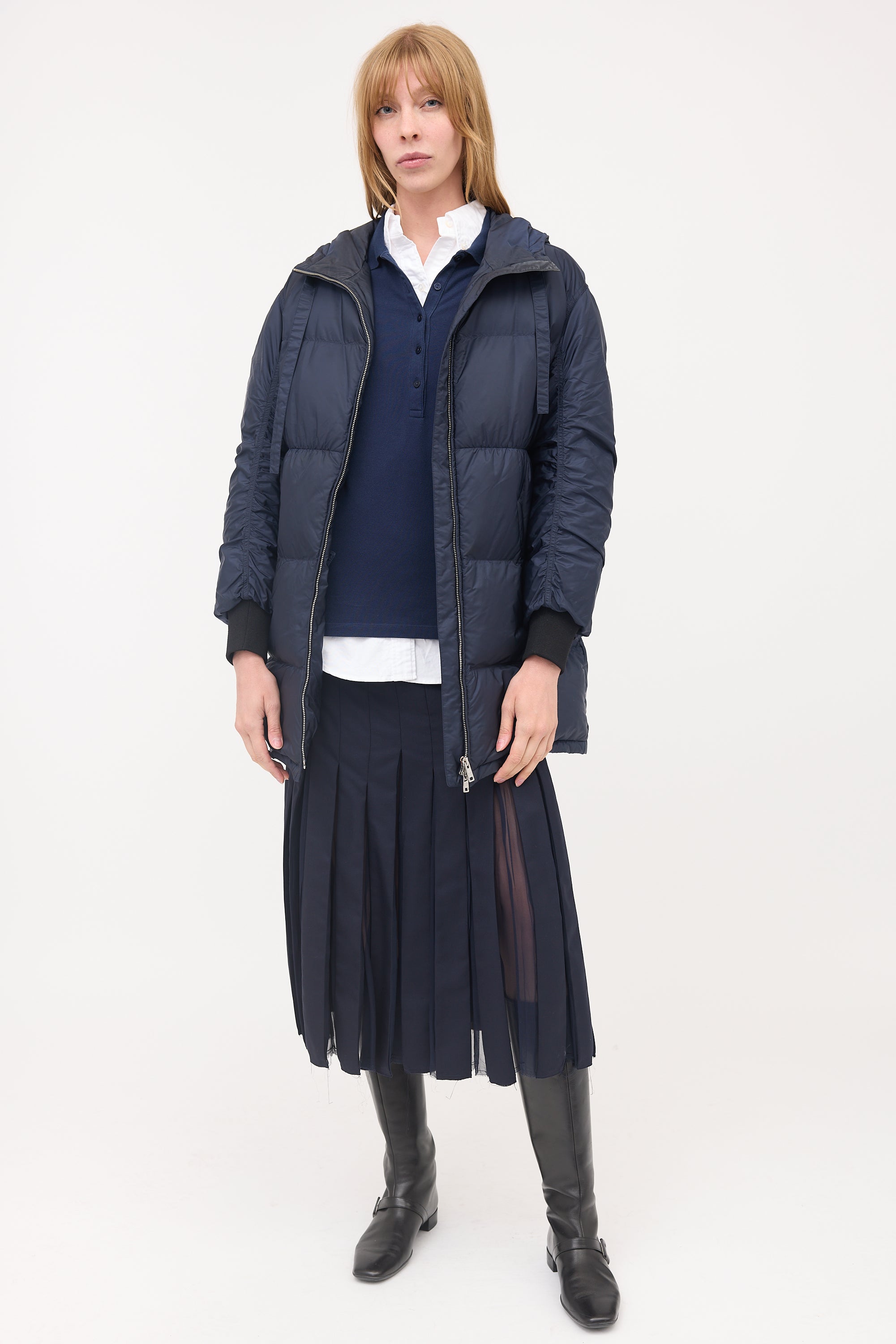 Prada Down Hooded Puffer Coat