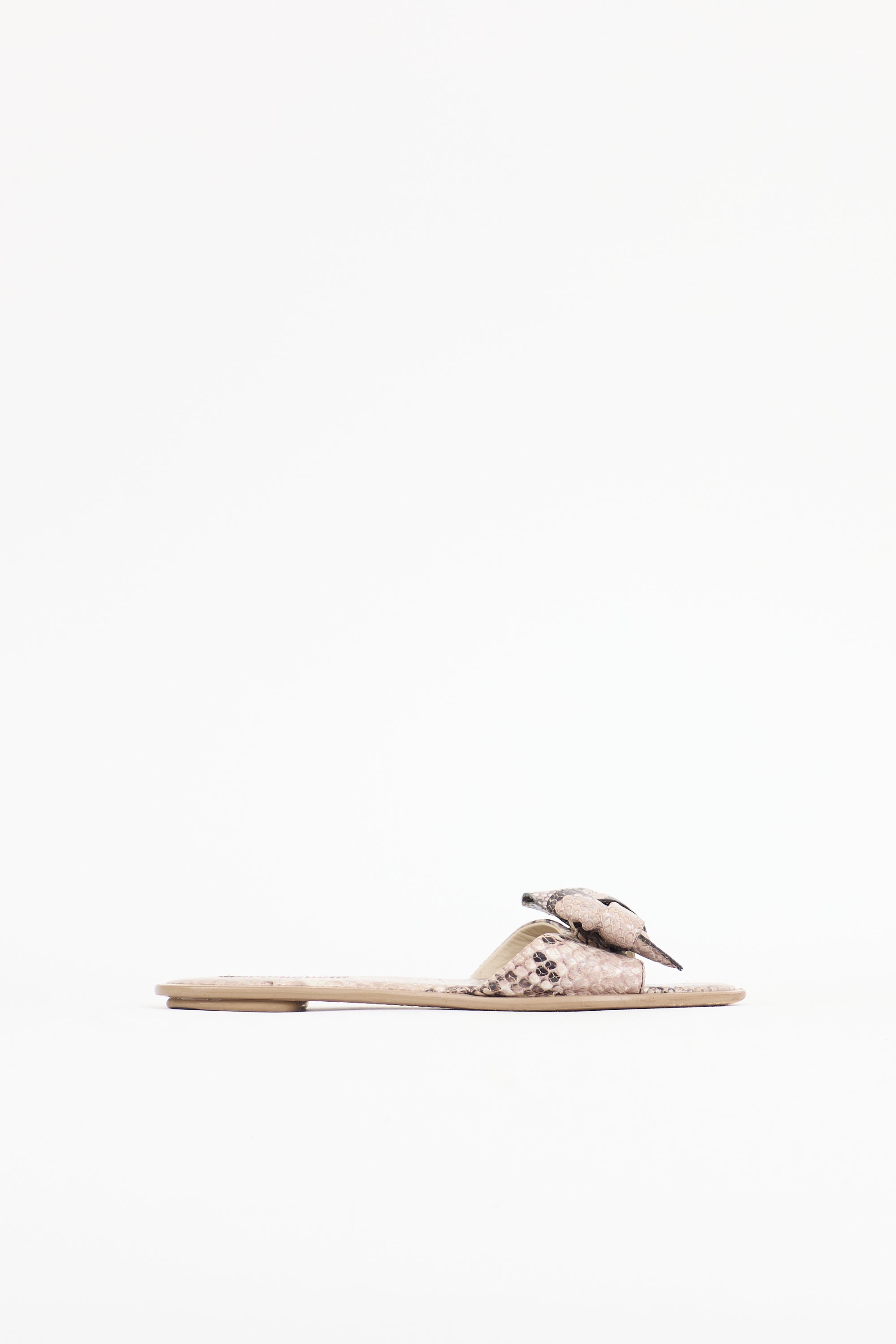 Prada Embossed Leather Bow Slide