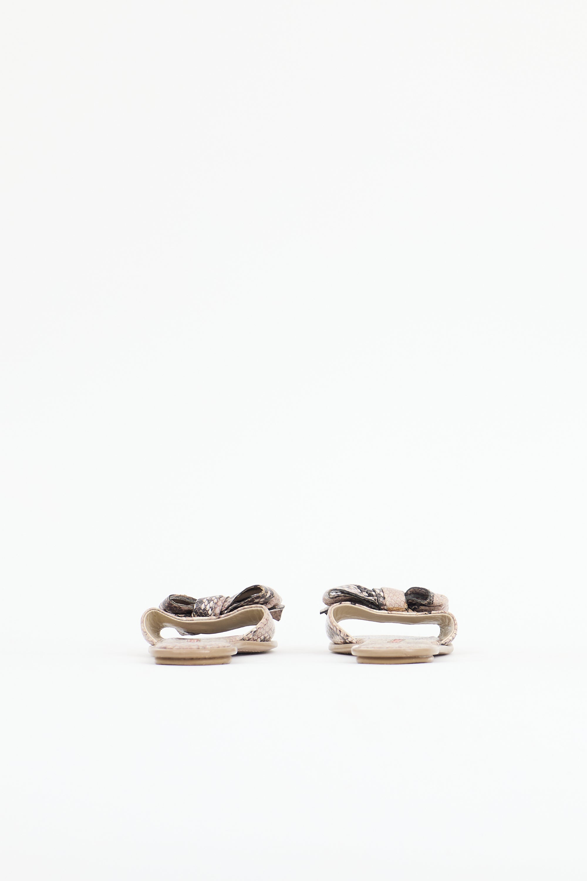 Prada Embossed Leather Bow Slide