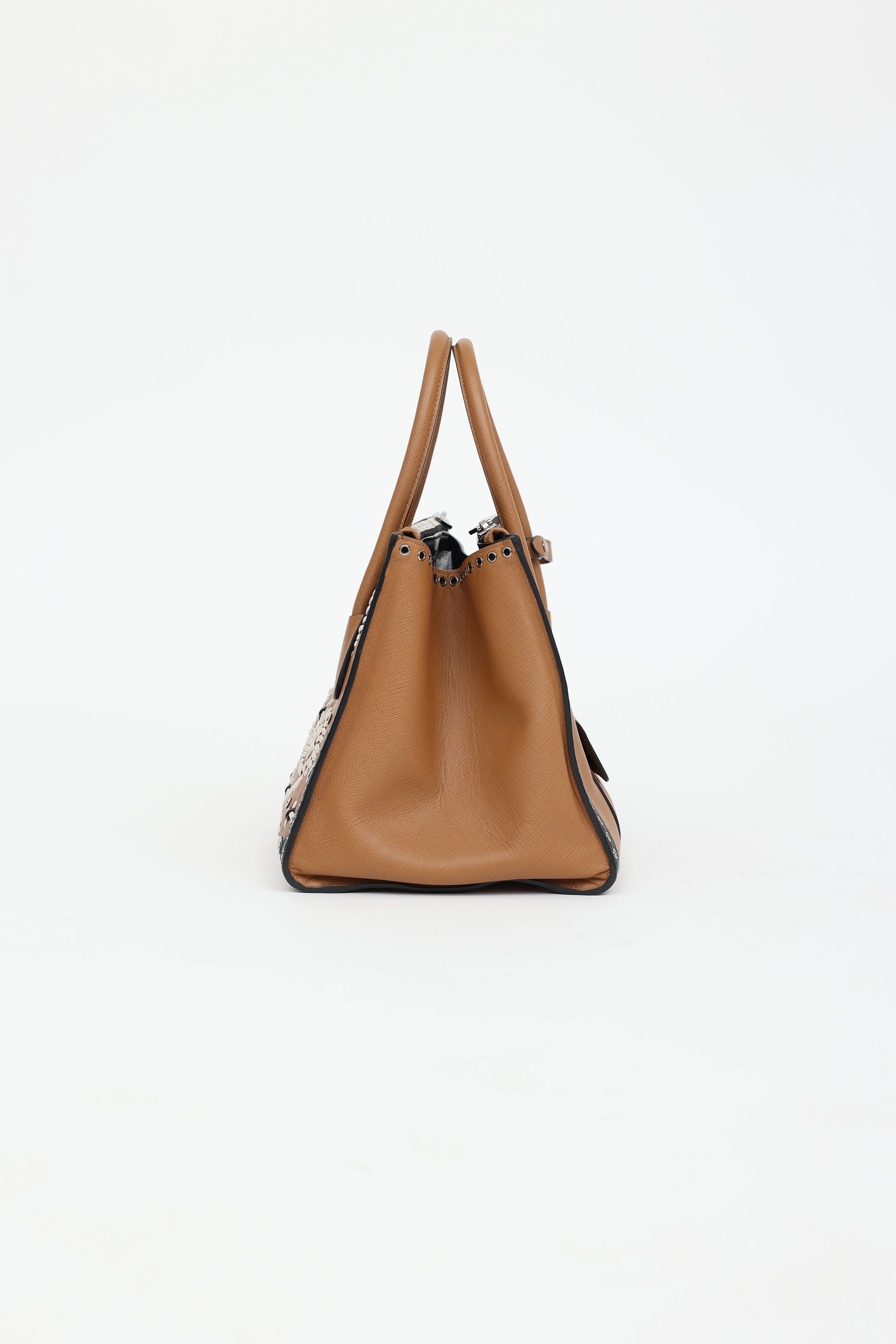 Prada Embroidered Twin Pocket Tote Bag