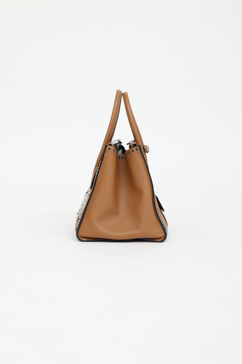 Prada Embroidered Twin Pocket Tote Bag