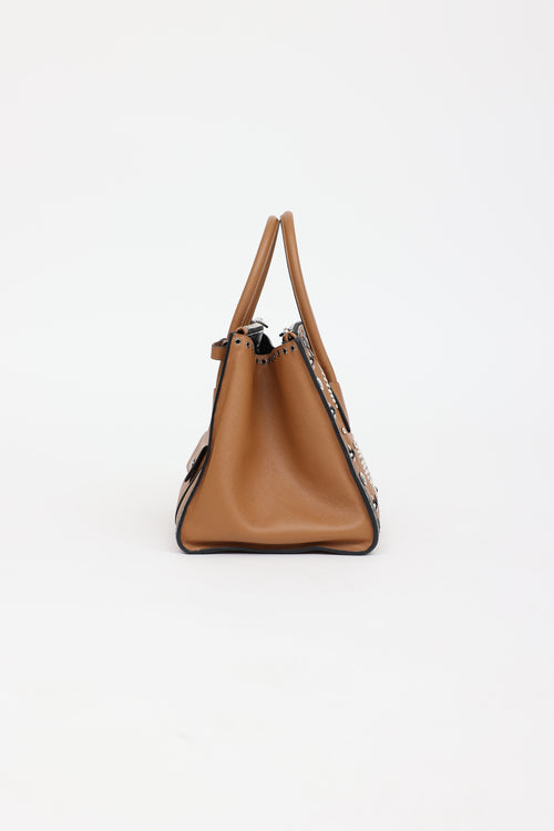 Prada Embroidered Twin Pocket Tote Bag