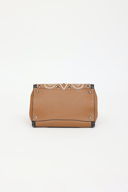 Prada Embroidered Twin Pocket Tote Bag