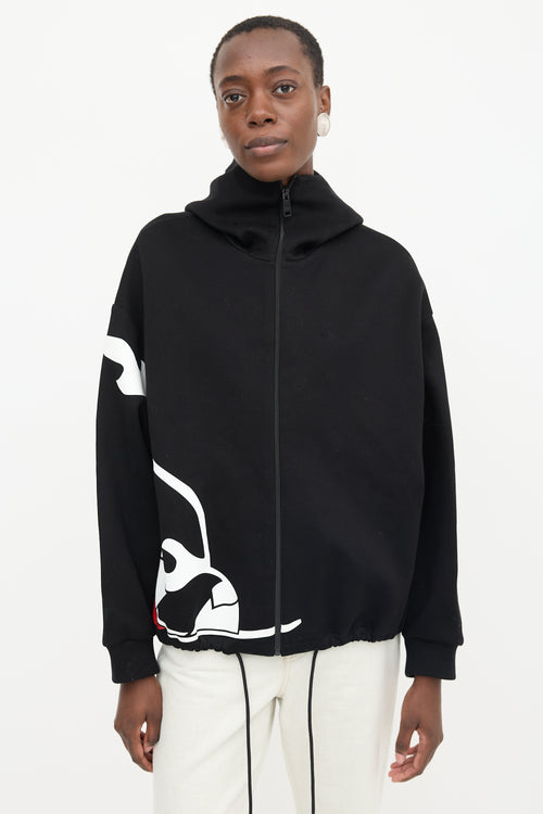 Prada FW 2018 Graphic Zip Hoodie