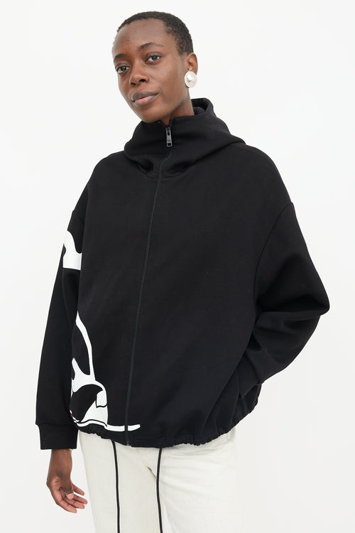 Prada FW 2018 Graphic Zip Hoodie