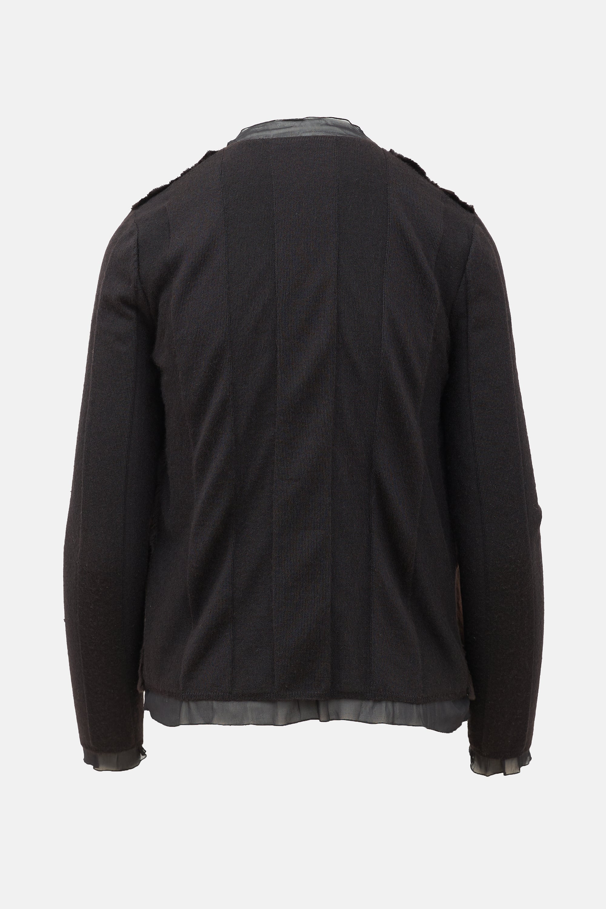 Prada 2000s Silk & Fur Cardigan