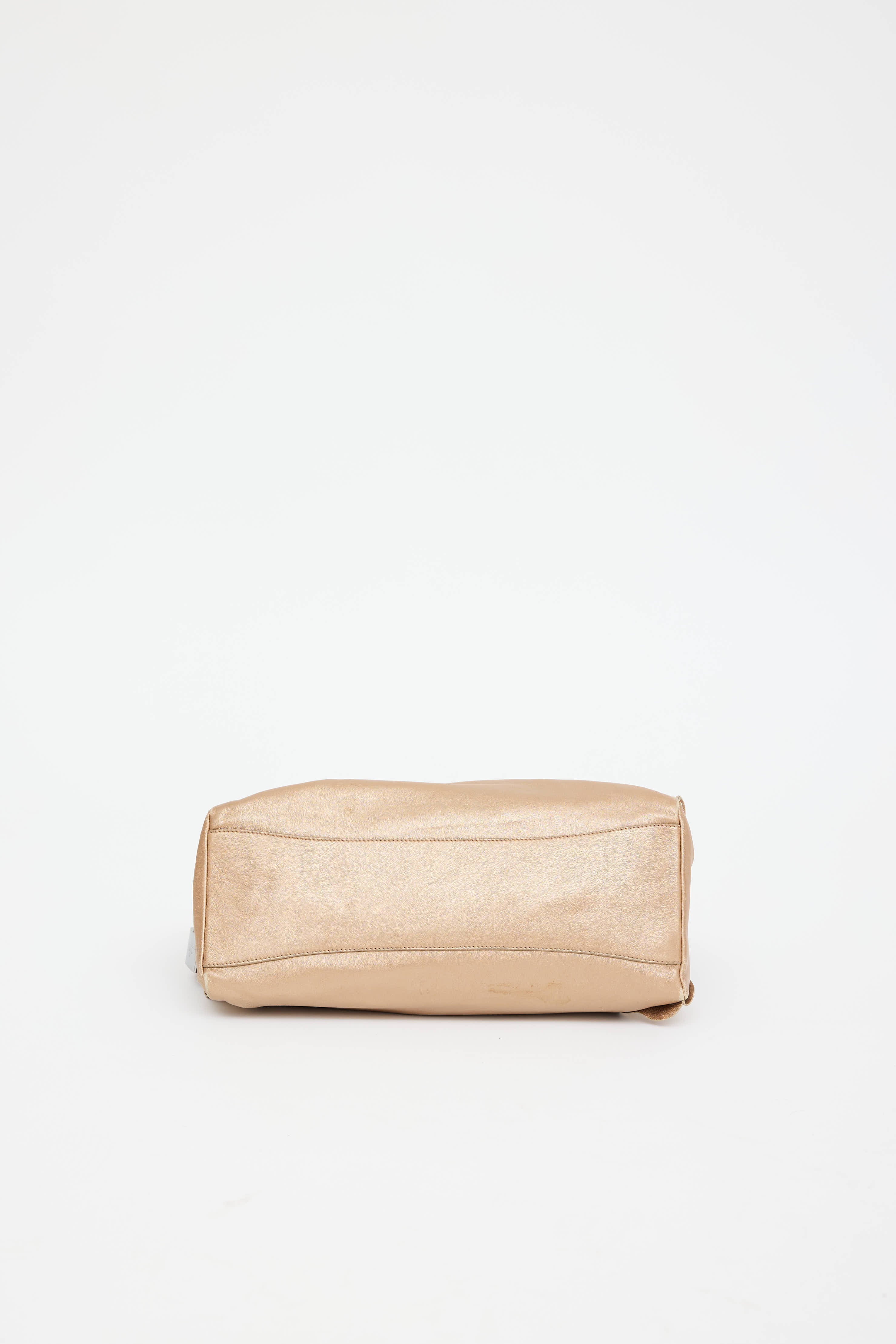 Prada Metallic Nappa Ruffle Bauletto Bag