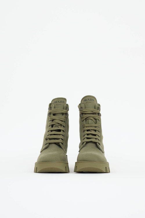 Prada Canvas Combat Boot