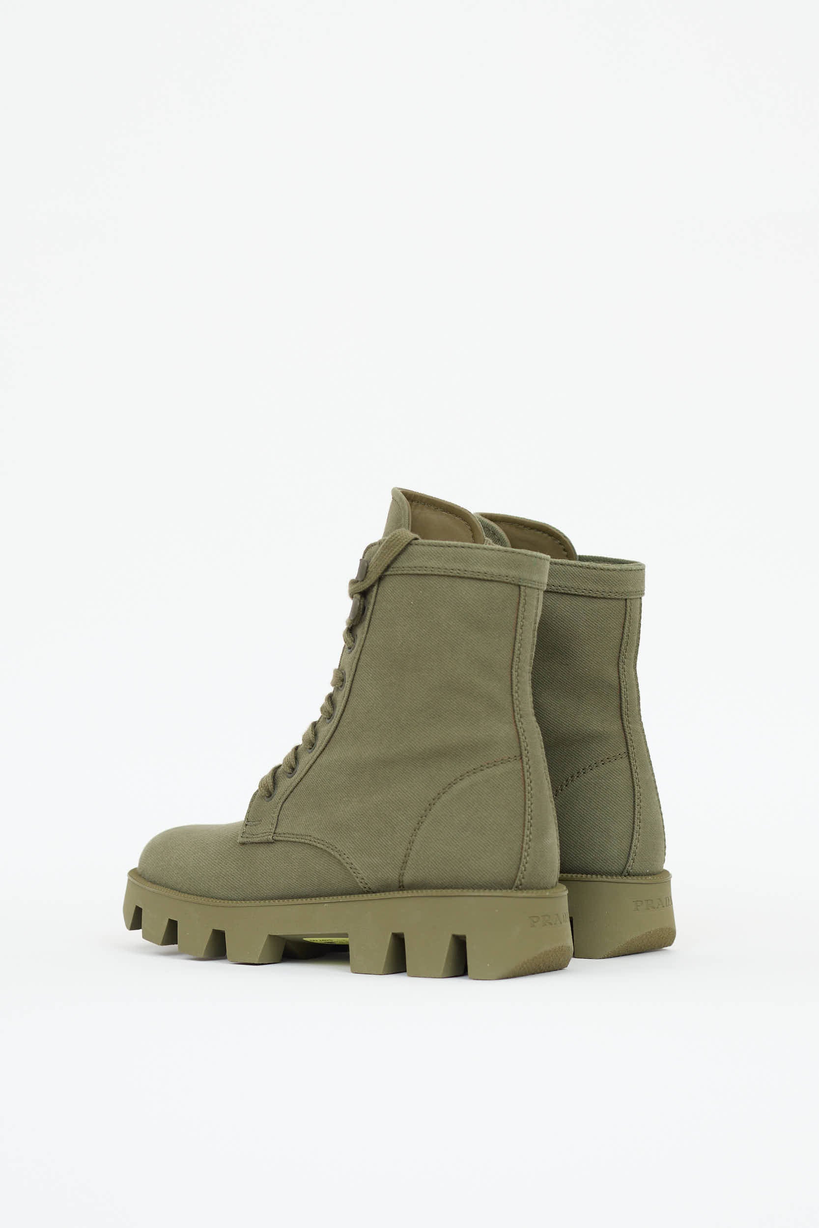Prada Canvas Combat Boot