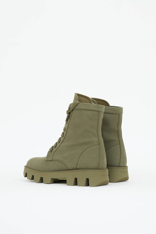 Prada Canvas Combat Boot