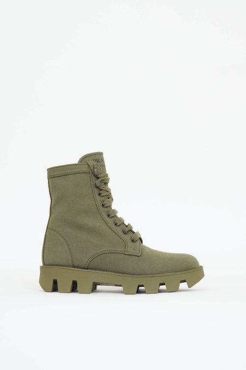Prada Canvas Combat Boot