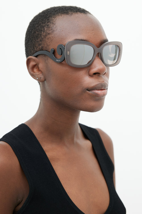 Prada Grey & Black SPR270-A Baroque Sunglasses