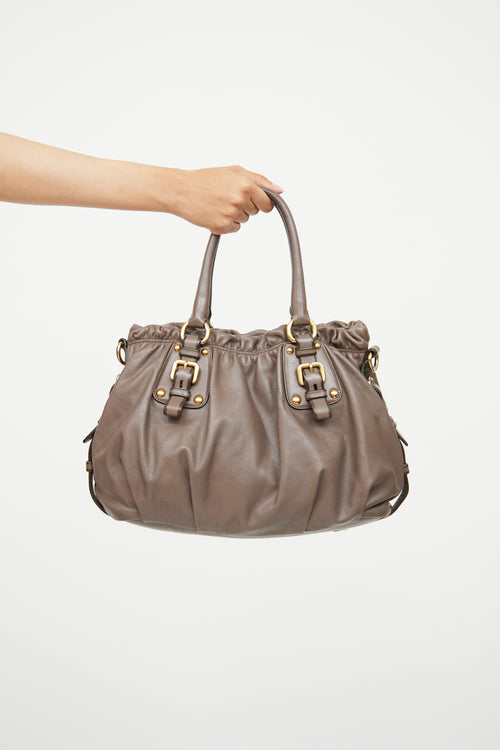 Prada Grey Soft Bambu Bag