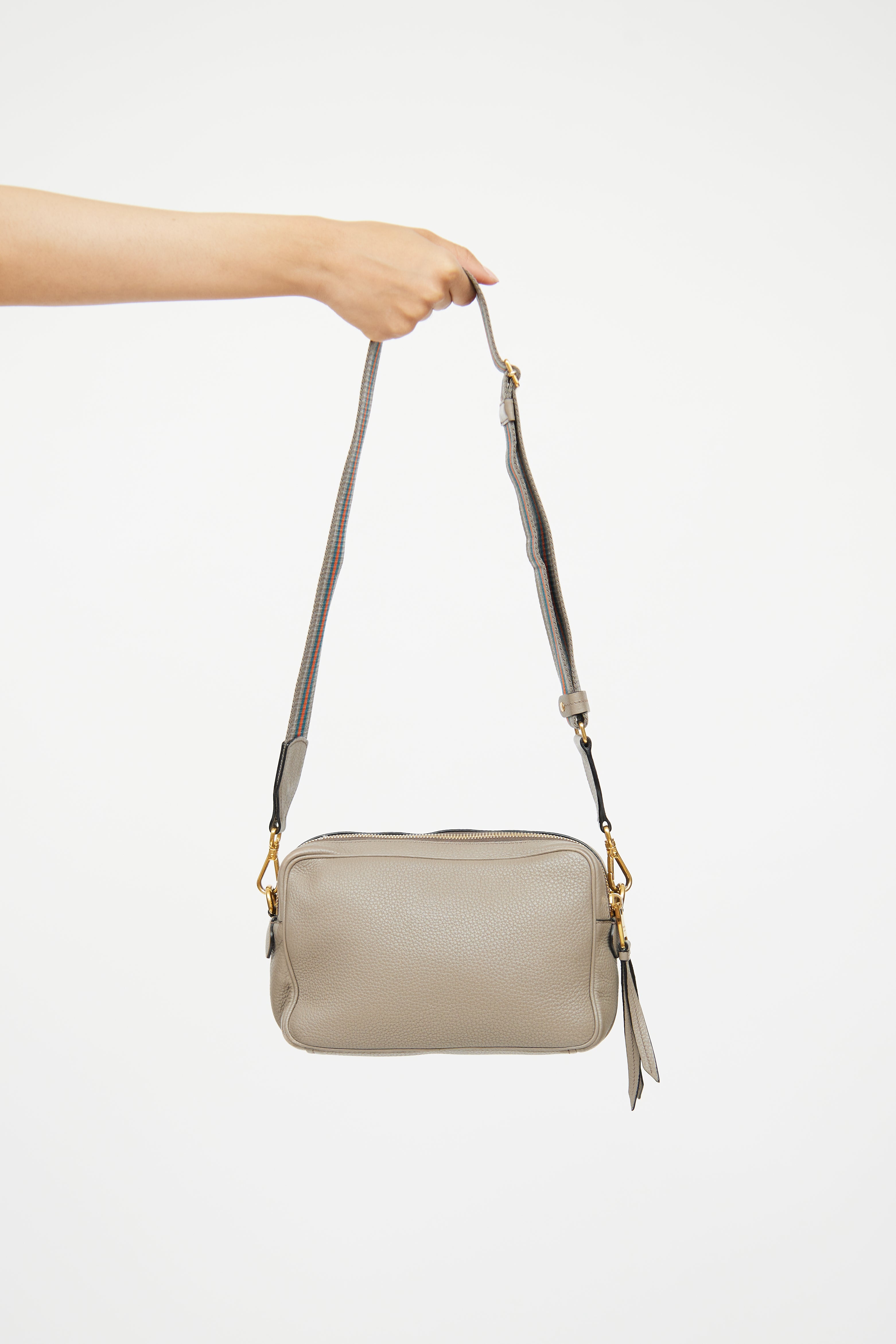 Prada Grey Double Zip Camera Bag