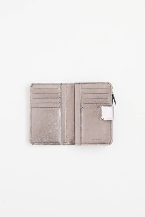 Prada Metallic Compact Wallet