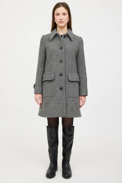 Prada 2014 Wool Pointed Collar Coat