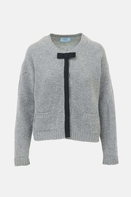 Prada Grosgrain Bow Cardigan