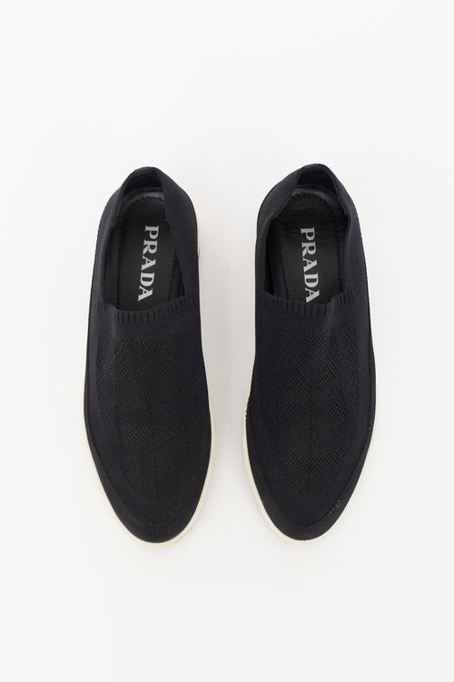 Prada Knit Twill Slip On Sneaker