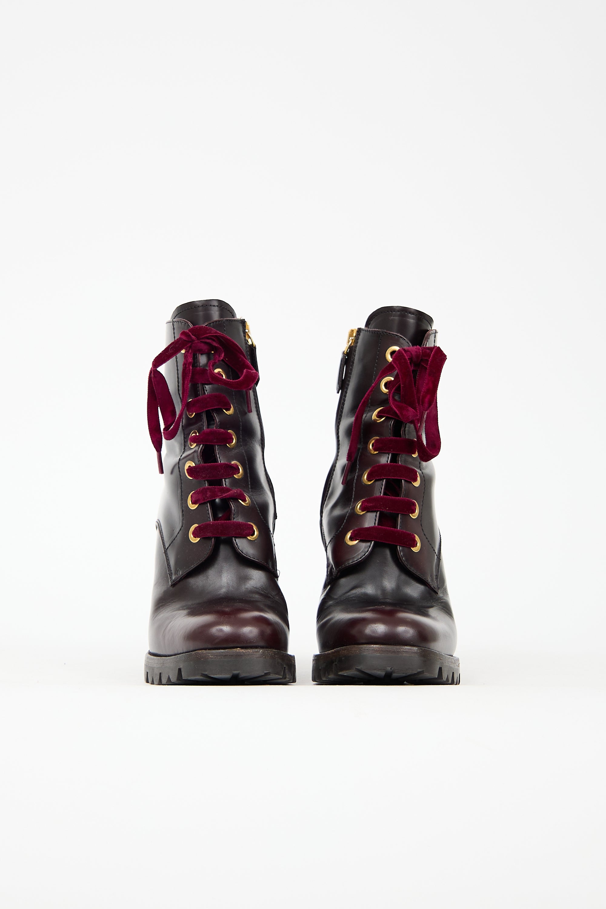 Prada Lace Up Ankle Boot