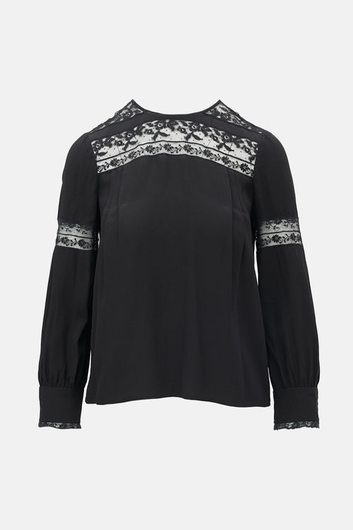 Prada Lace Panelled Blouse