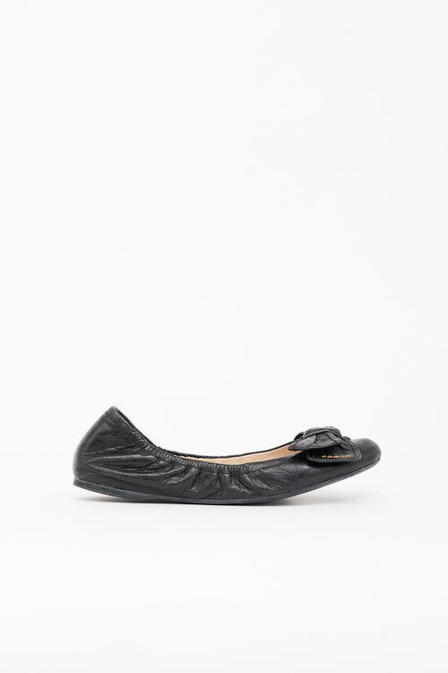 Prada Leather Bow Ballet Flat