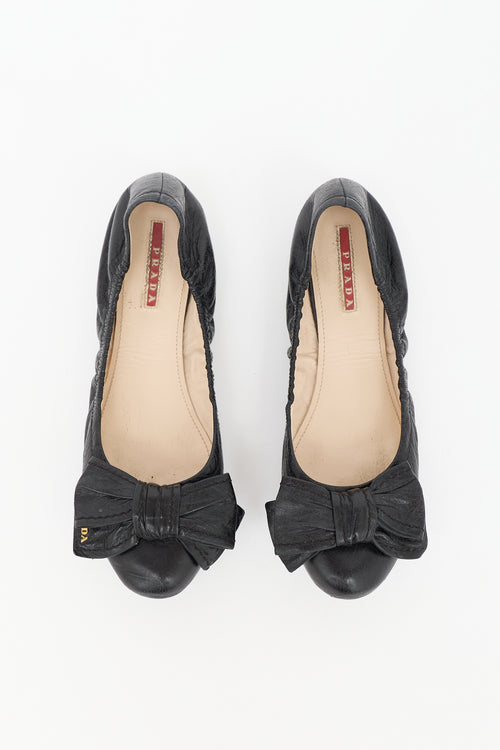 Prada Leather Bow Ballet Flat