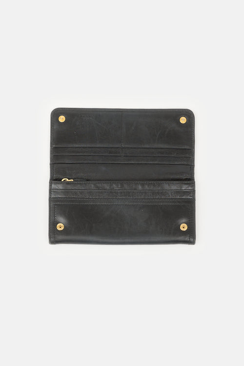 Prada Leather Continental Flap Wallet