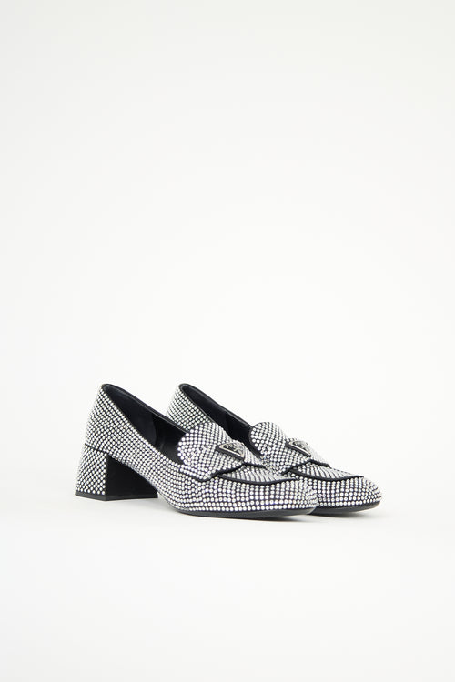 Prada Leather Embellished Loafer