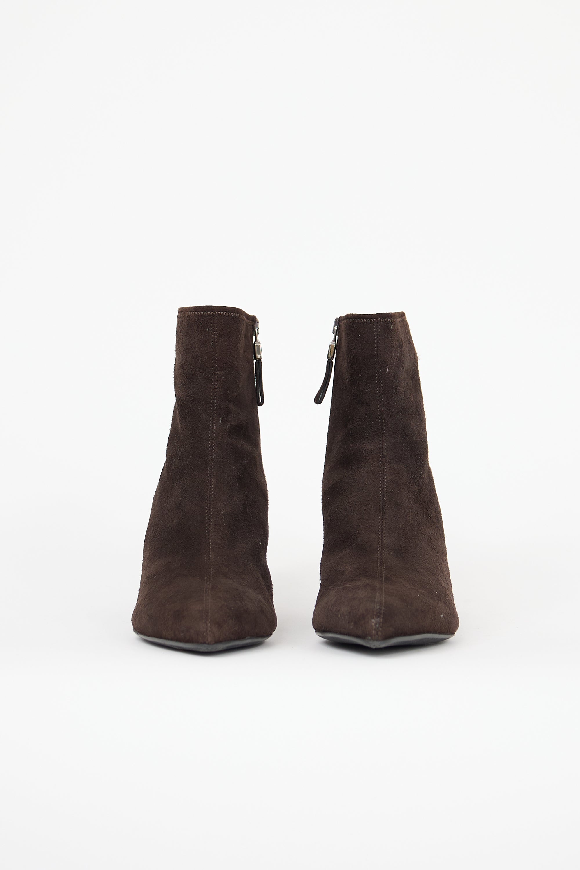 Prada Suede Heeled Ankle Boot