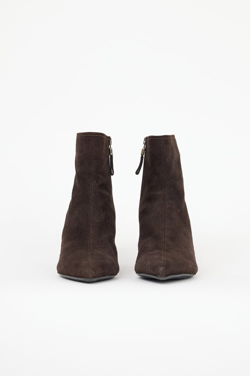 Prada Suede Heeled Ankle Boot