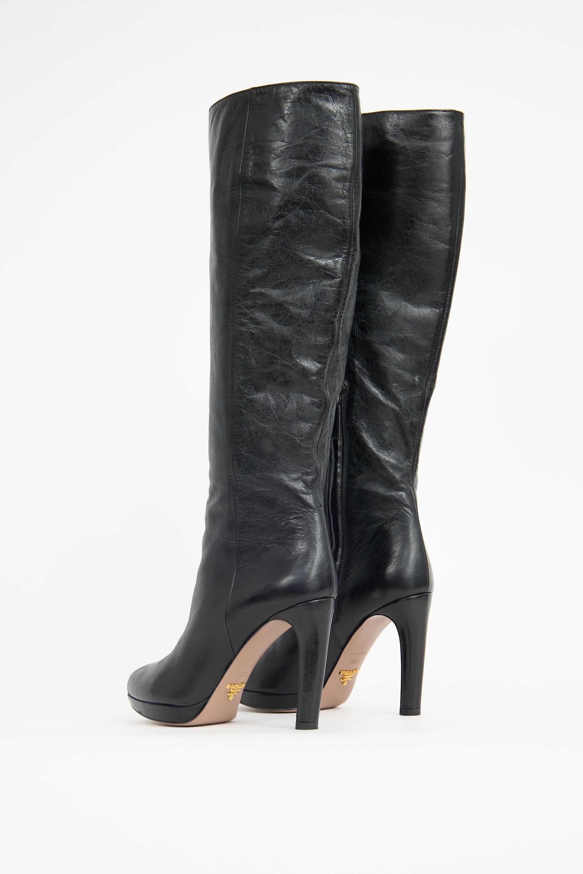 Prada Leather Knee Boot