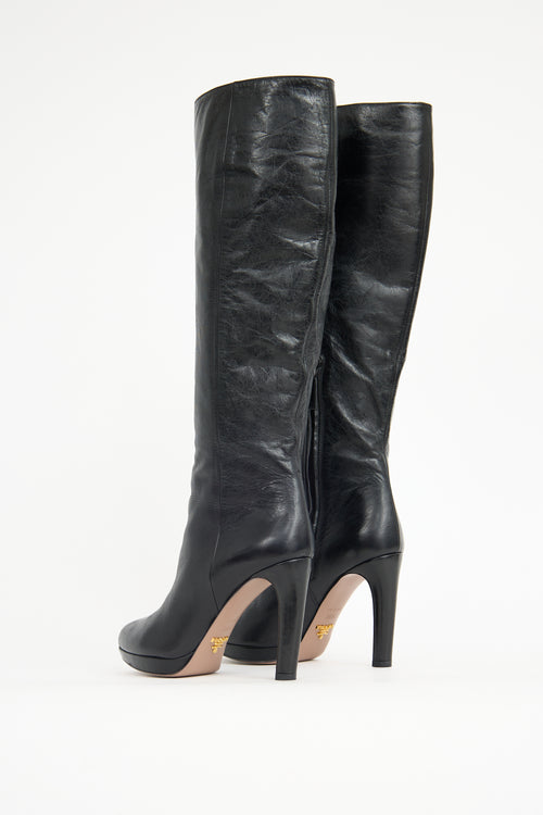Prada Leather Knee Boot