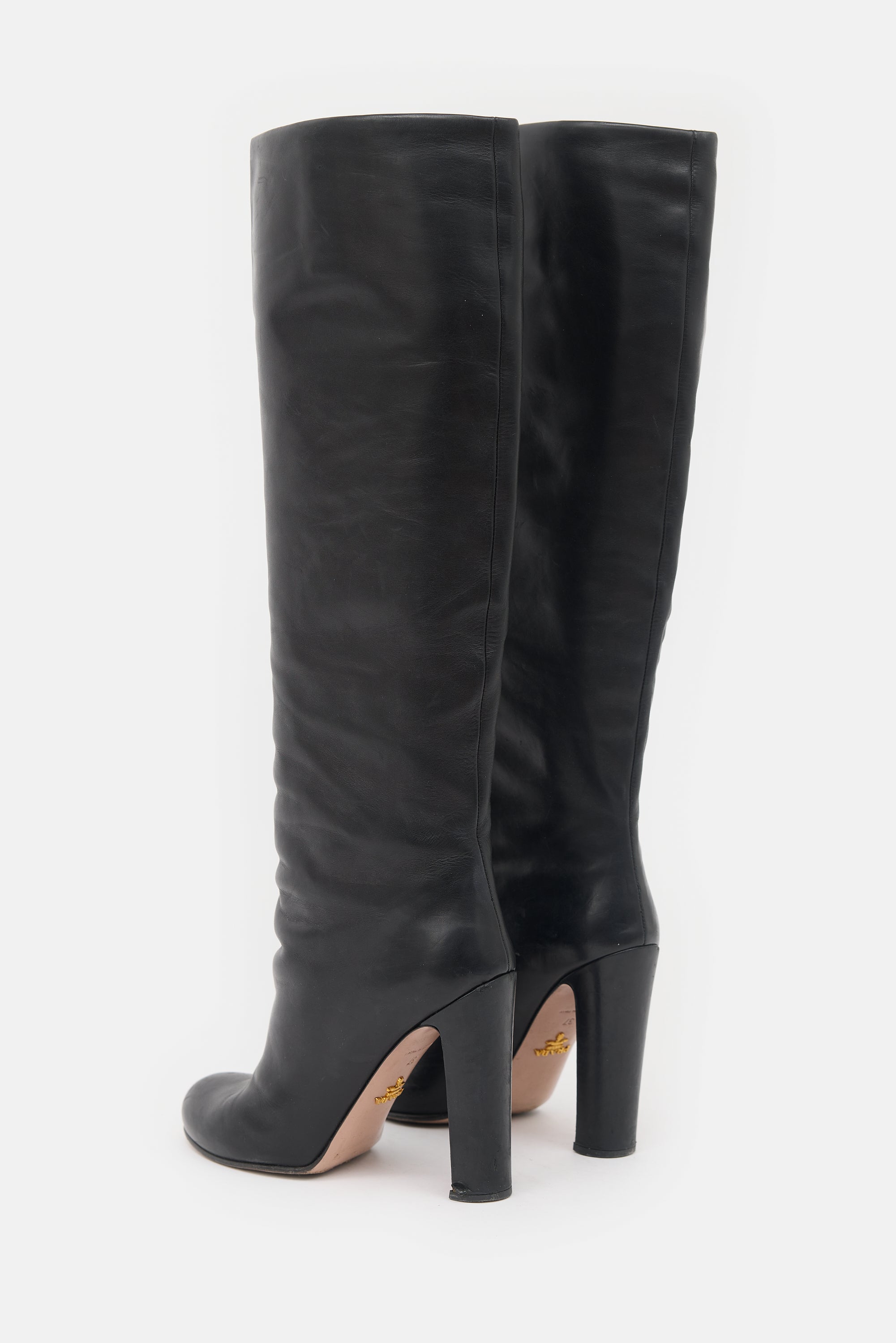 Prada Leather Knee Boot