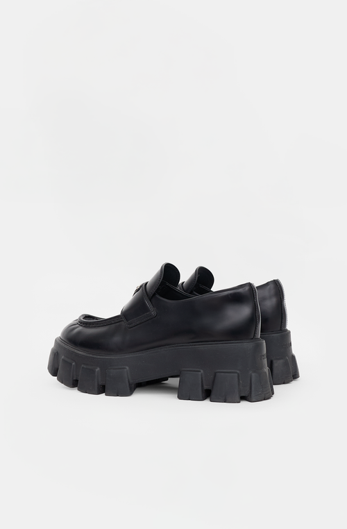 Prada Leather Logo Monolith Loafer