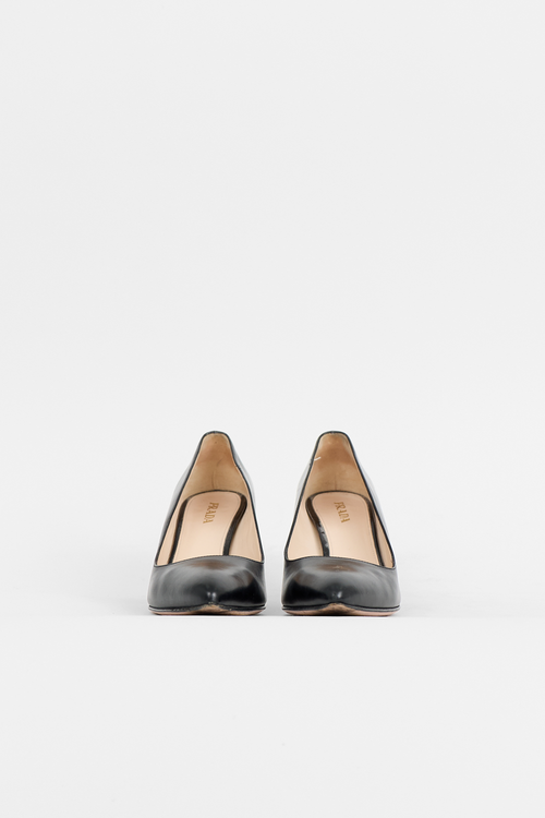 Prada Leather Point Toe Pump