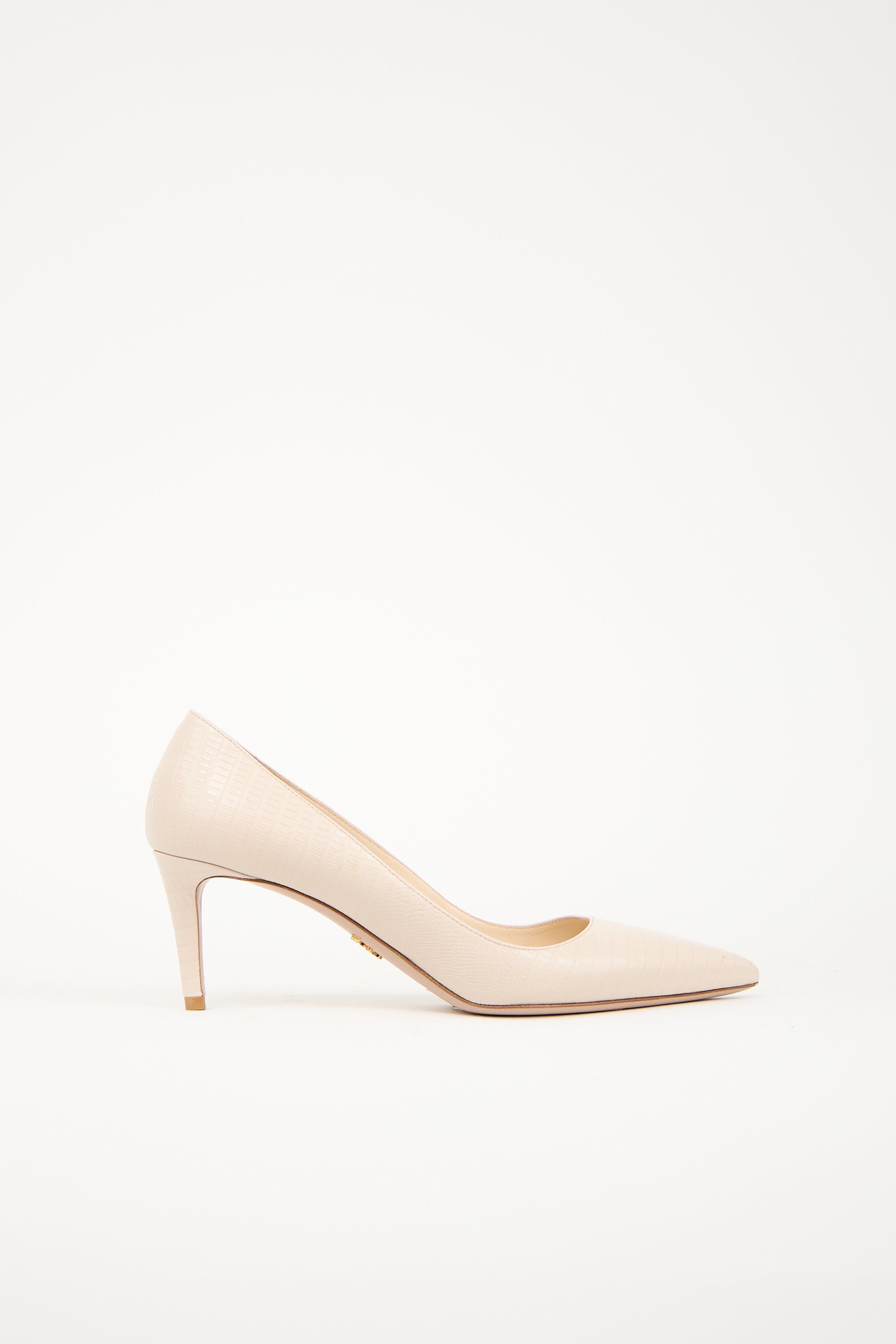 Prada Embossed Leather Pump