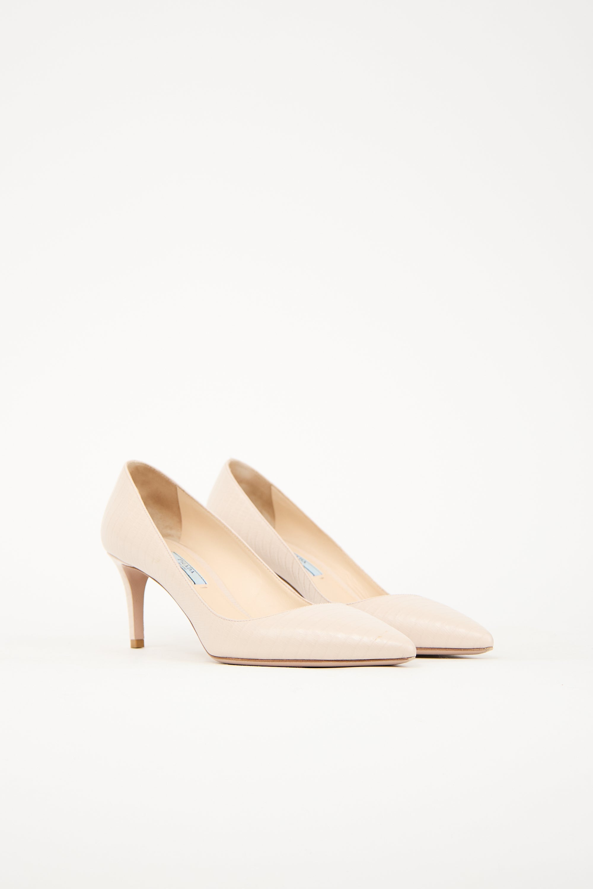 Prada Embossed Leather Pump