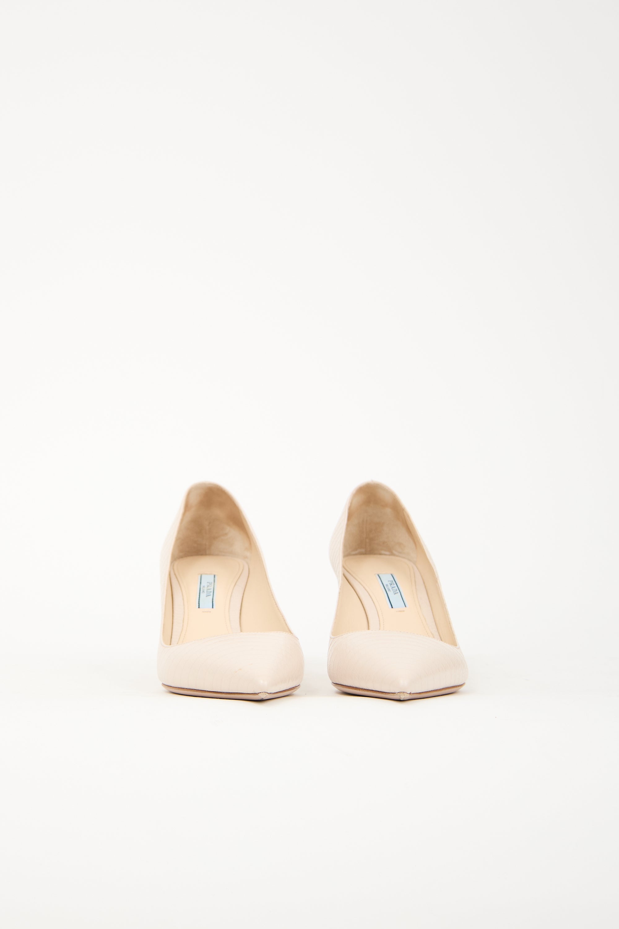 Prada Embossed Leather Pump
