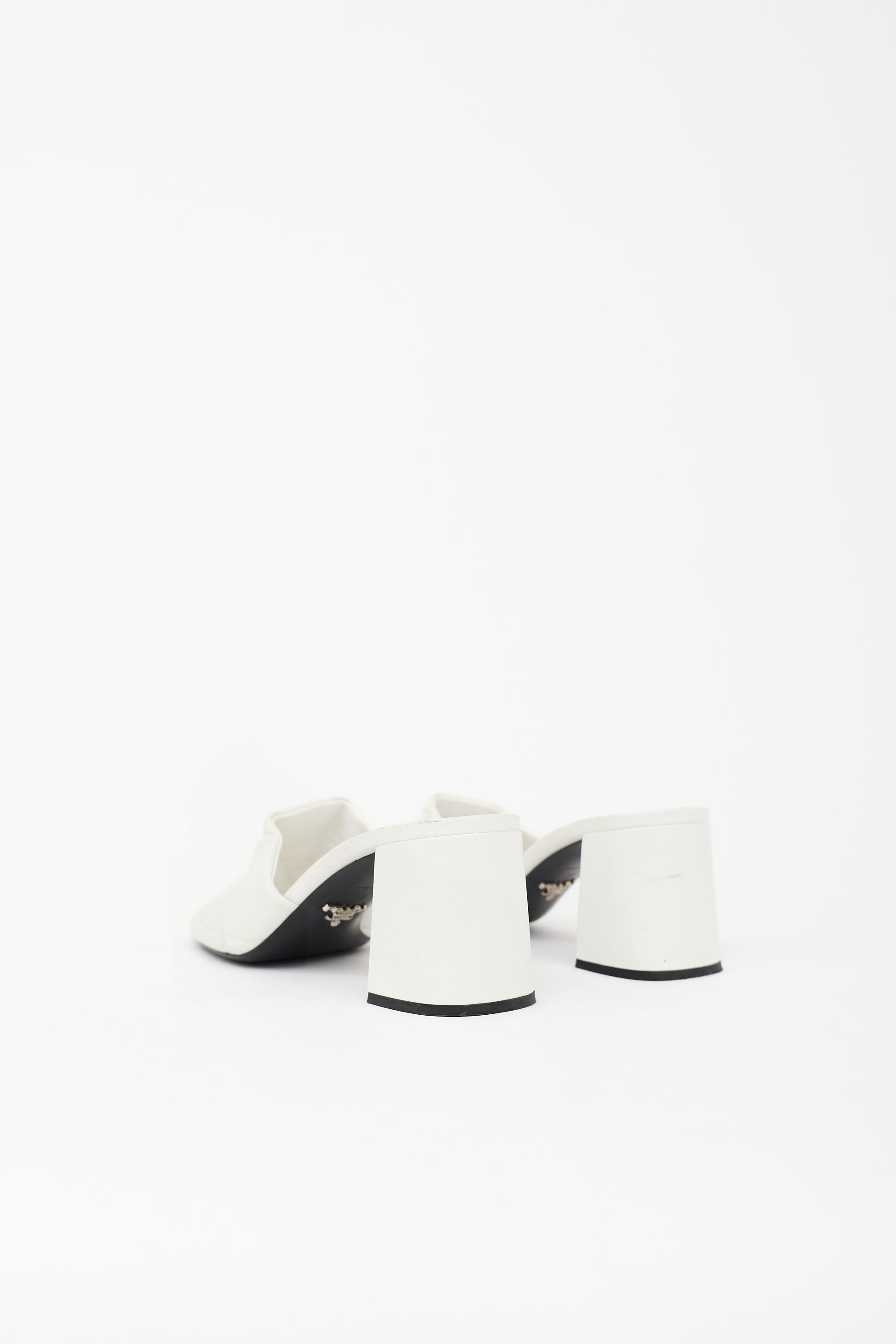Prada Leather Quilted Logo Sandal