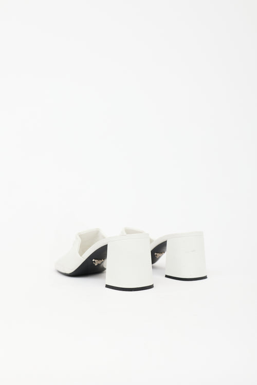 Prada Leather Quilted Logo Sandal