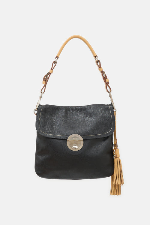 Prada Leather Tassel Shoulder Bag